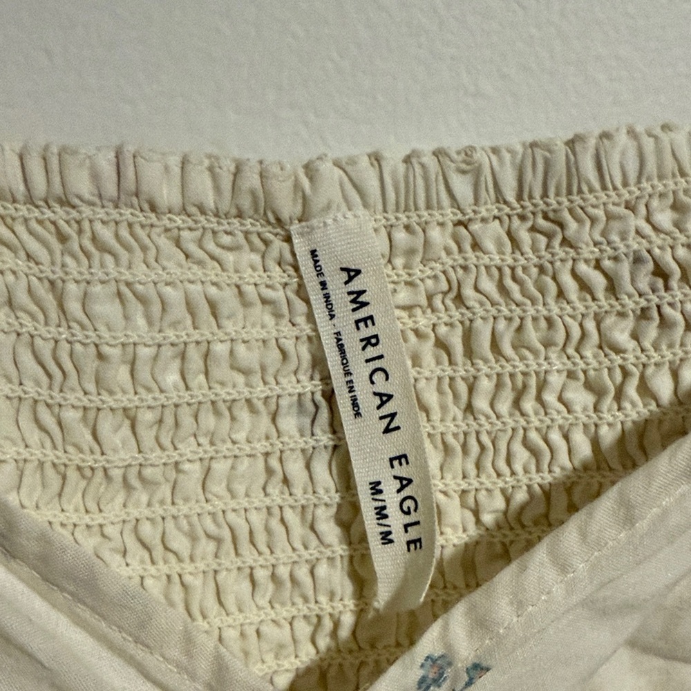 Floral Cream Women's Crop Top - Picture 2 of 5